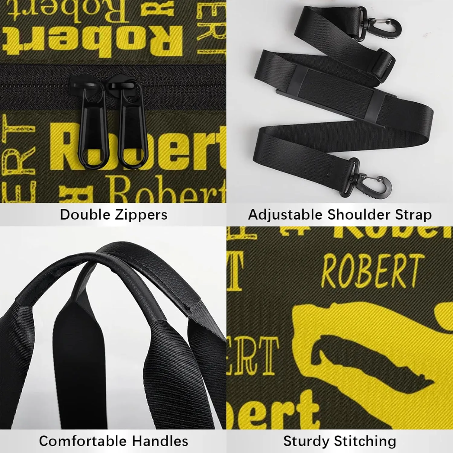 Custom Dance Duffel Bag Personalized Sports Bag with Name Overnight Weekender Duffel Bag Customized Hip-Hop Gifts for Women Men, Gold