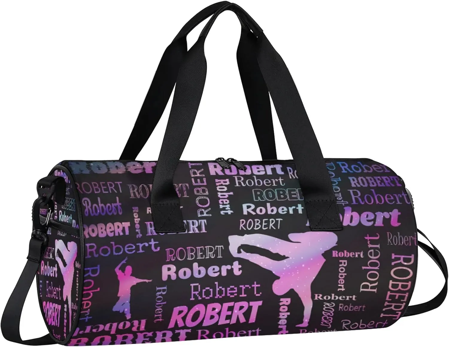 Custom Dance Duffel Bag Personalized Sports Bag with Name Overnight Weekender Duffel Bag Customized Hip-Hop Gifts for Women Men, Sparkly Stars