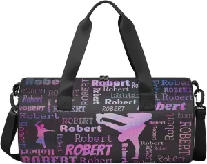 Custom Dance Duffel Bag Personalized Sports Bag with Name Overnight Weekender Duffel Bag Customized Hip-Hop Gifts for Women Men, Sparkly Stars