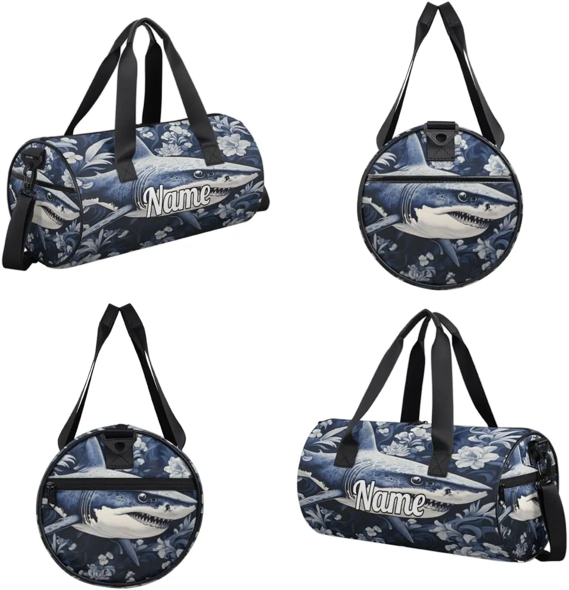 Custom Dance Duffel Bag Sport Backpacks Gyms and Weekend Overnight Travel Duffle Bag Birthday Christmas Halloween Waterproof, Blue Ocean Whale Shark