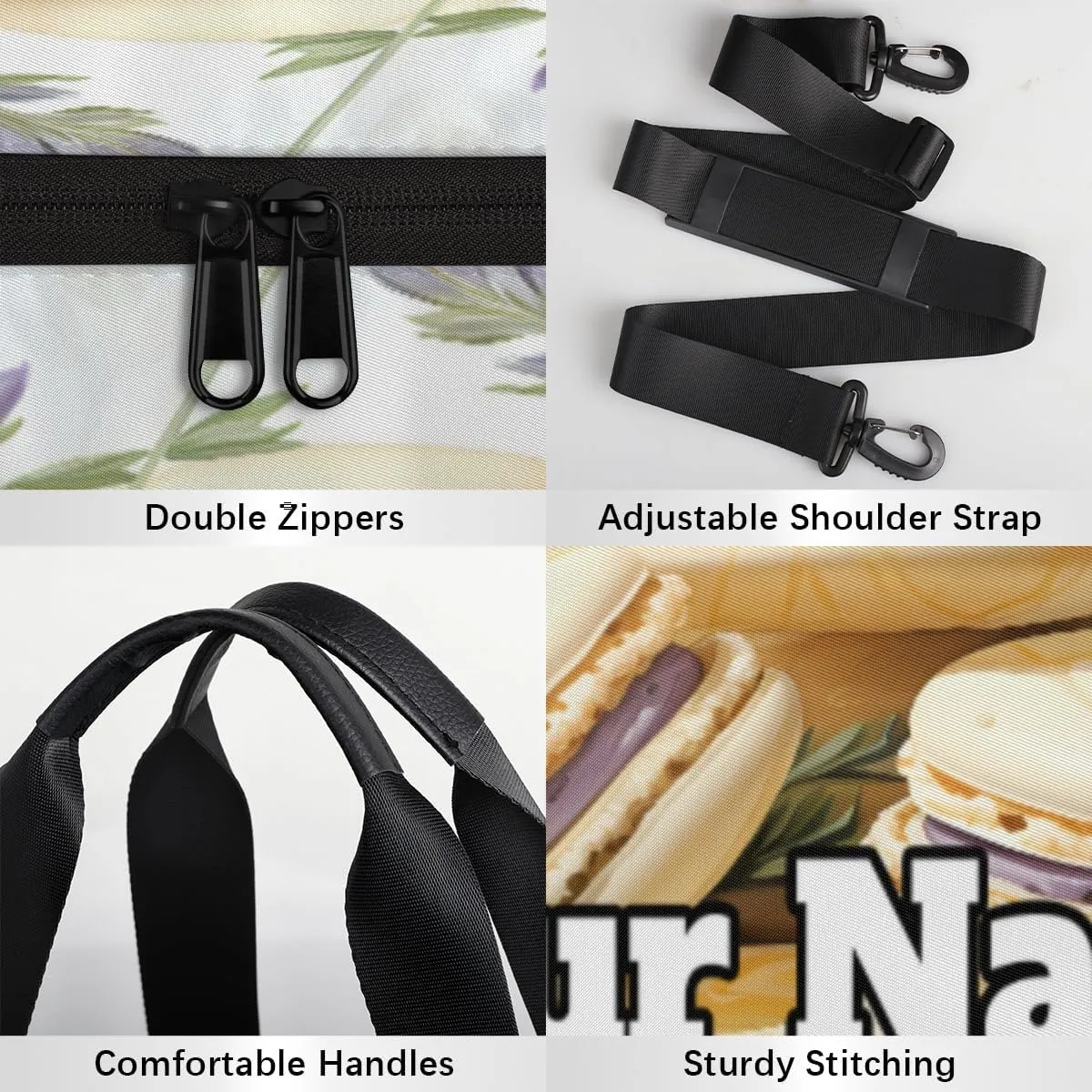 Custom Gym Bag for Women Men with Name, Personalized Macaroon Duffel Bag for Sports, Waterproof Dance Bag, Lightweight Carryon Gym Bag, Lavenders