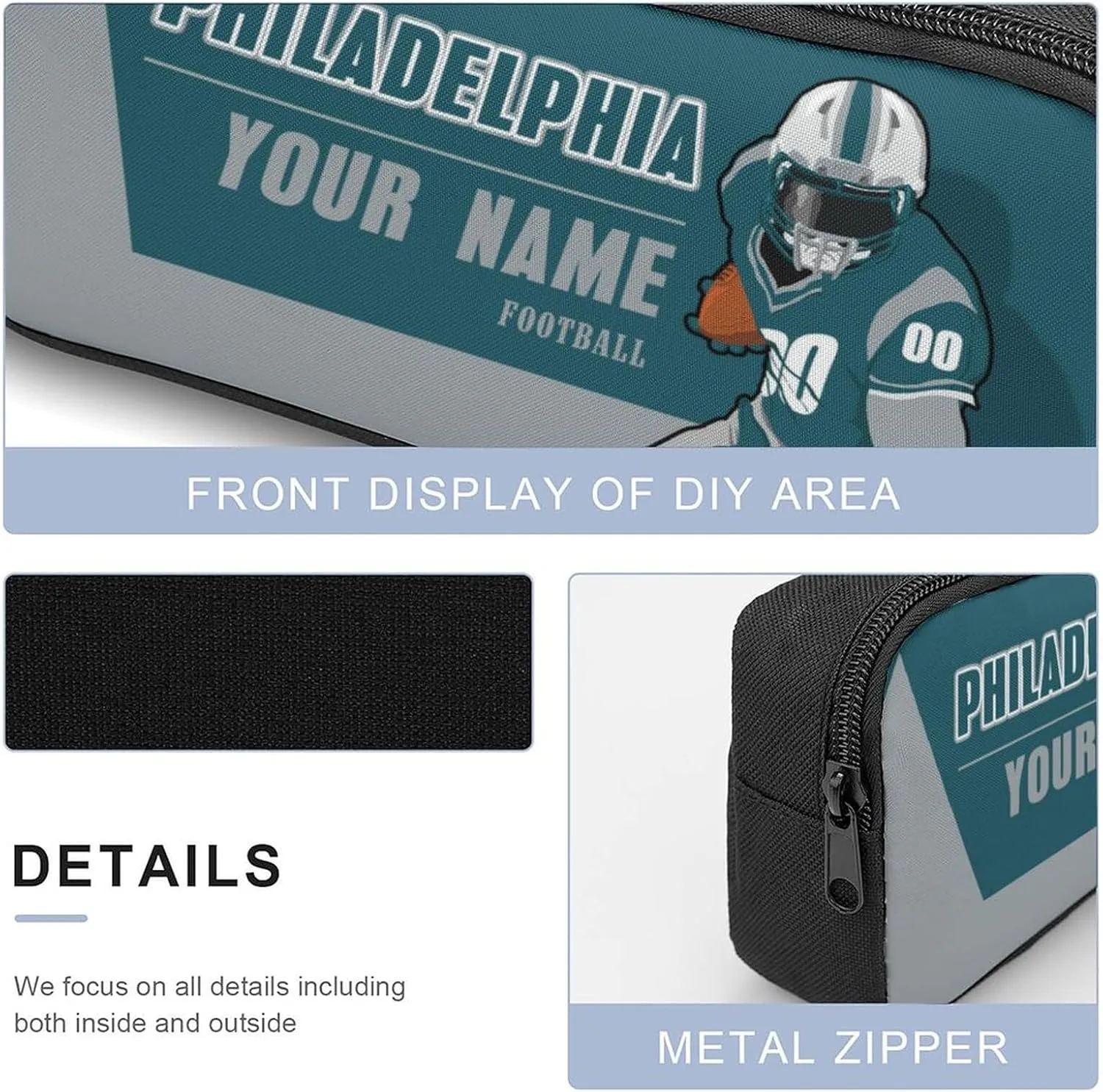 Custom Philadelphia Backpack 3-Piece Set for Men Women Includes Laptop Bag Personalized Name Number Lunch Box and Pencil Case Gifts for Boys Girls Fans