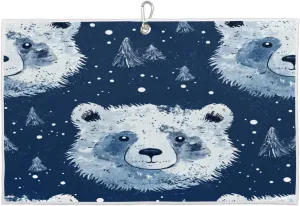 Cute Animal Face Golf Towel with Heavy Duty Carabiner Clip Quick Dry Ultra Absorbent Club Ball Cleaning Towel Golf Accessories for Men Women