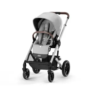 Cybex Balios S Lux Stroller FrontFacing or ParentFacing Seat Positions OneHand Fold Multiposition Recline Adjustable Leatherette Handlebar Infant, Lava Grey