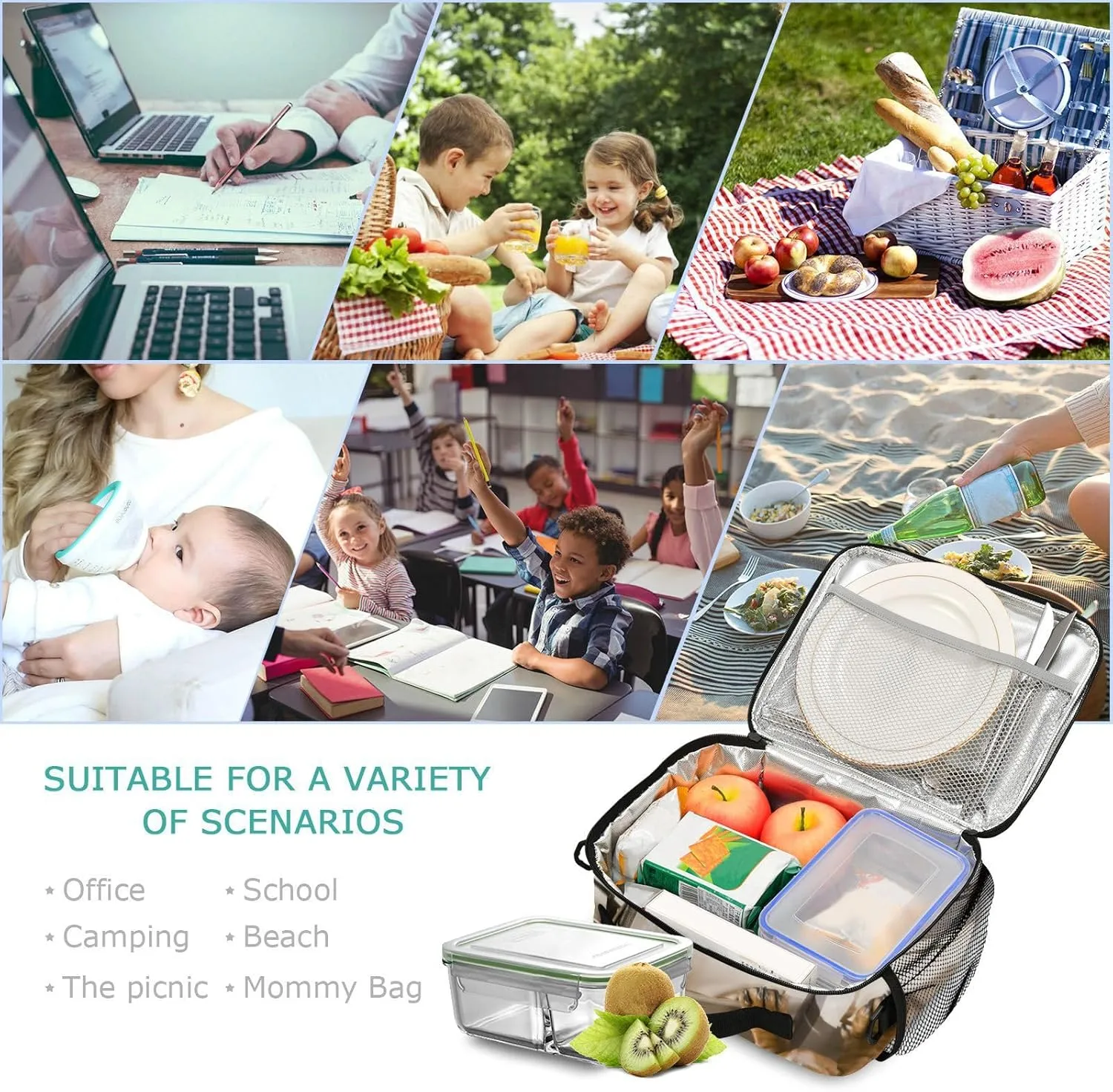 Dachshund Professor Lunch Bag for Women Men Funny Animal Insulated Cooler Tote Bag with Adjustable Shoulder Strap Large Capacity Reusable Leakproof Picnic Lunch Box Outdoor for Adult Office