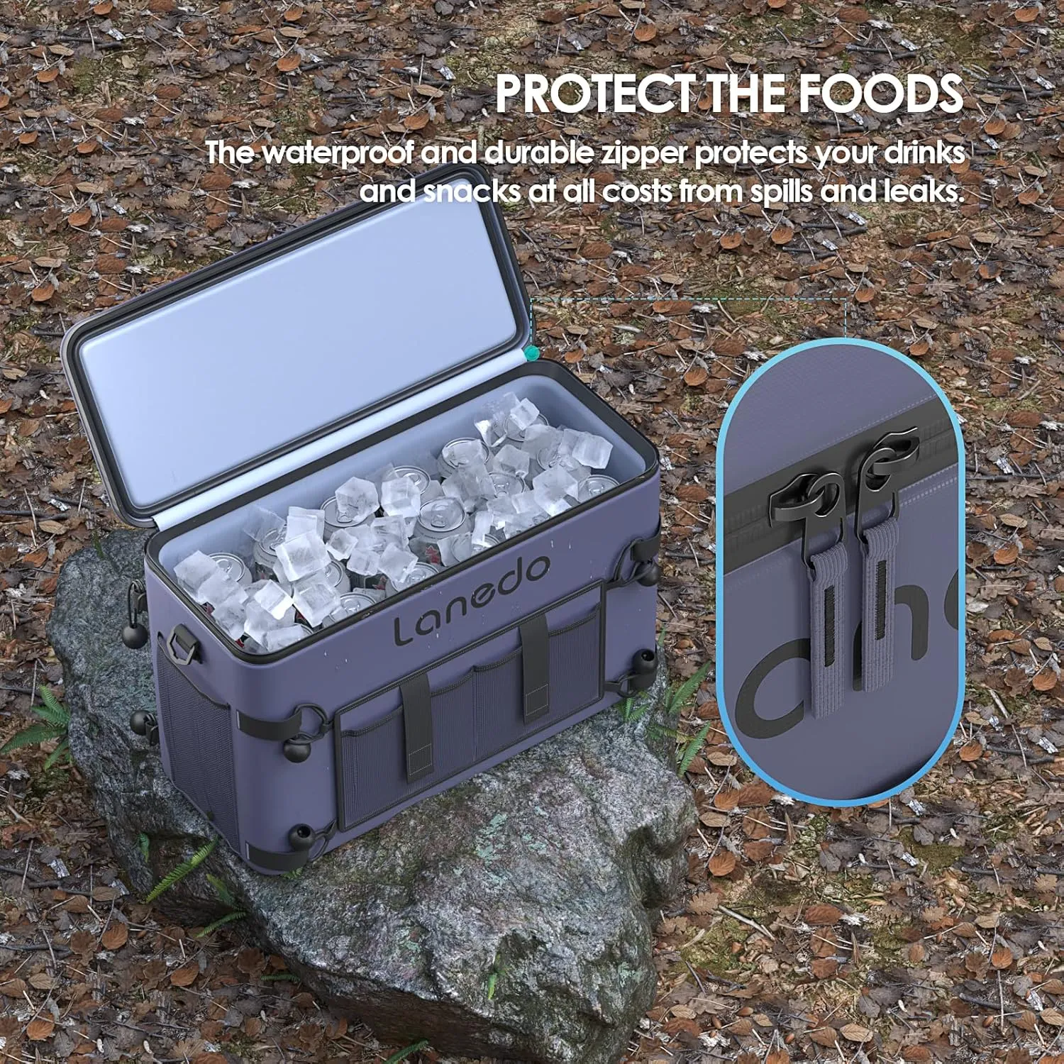 Deep Freeze Cooler Soft Sided Cooler Bag, 34 Can Collapsible Insulated Ice Chest, Large Leakproof Camping & Travel Cooler for Kayaking & Beach