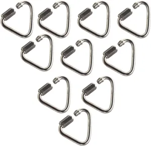 Delta Carabiner Stainless Steel Delta Quick Link Connector Heavy Duty Screw Lock Carabiner Clips for Camping Hiking M3.5 10PCS,Delta Quick Link