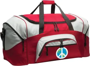DELUXE Peace Sign Suitcase Duffel Bag or LARGE World Peace Gym Bag Gear Duffle