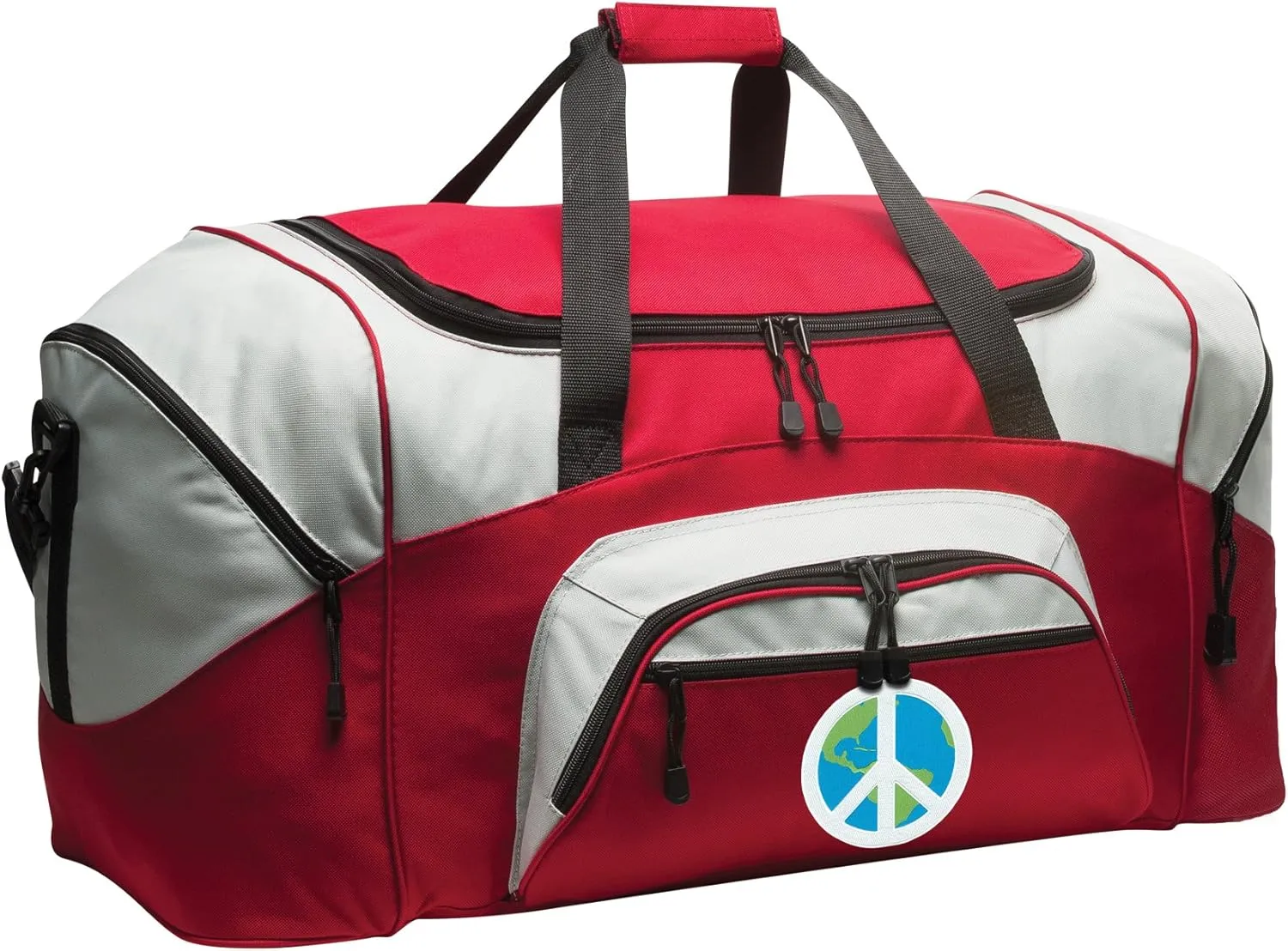 DELUXE Peace Sign Suitcase Duffel Bag or LARGE World Peace Gym Bag Gear Duffle