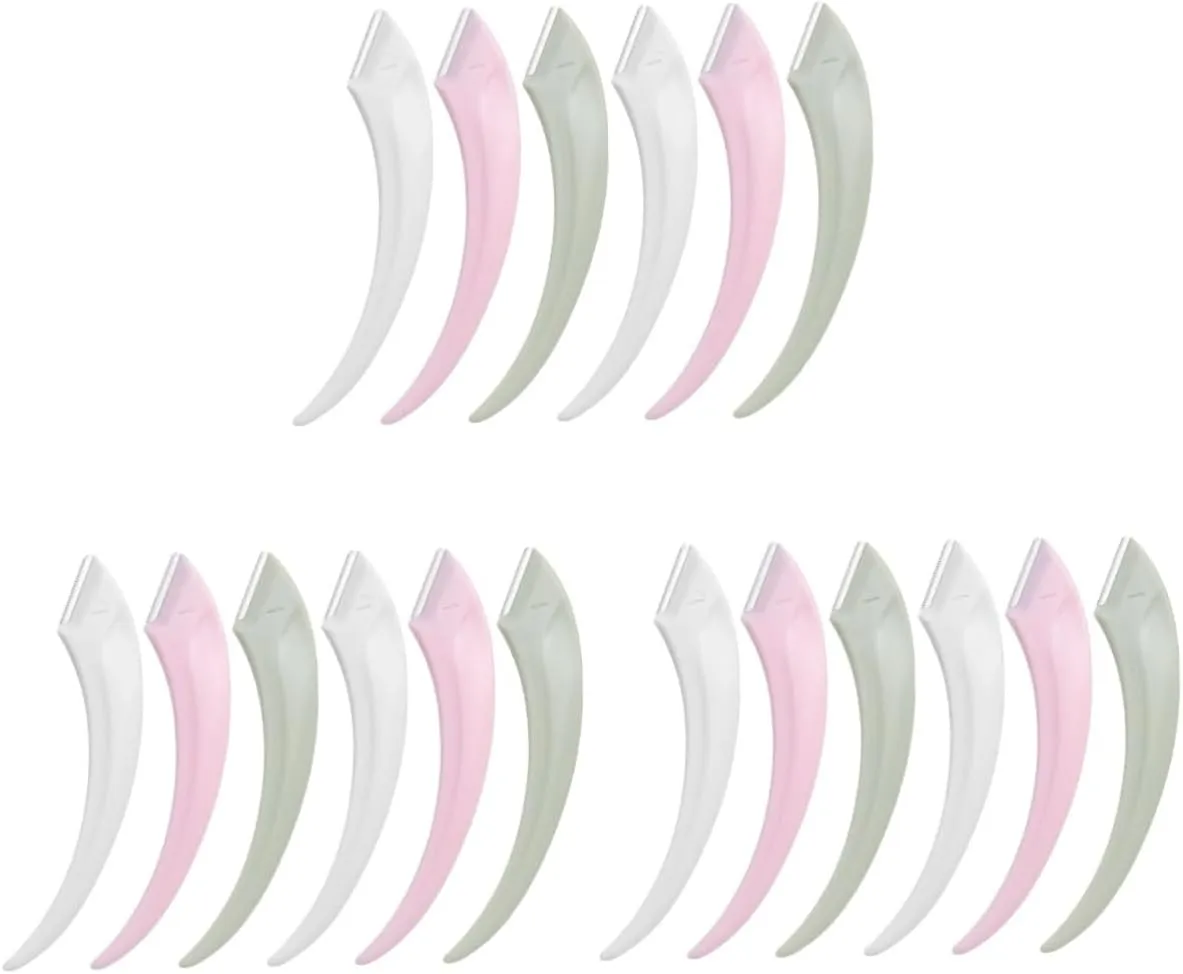 Didiseaon 18pcs Eyebrow Stainless Steel Facial Shaver for Women Compact Eyebrow Trimmer and Easy to Use for Precise Hair Removal