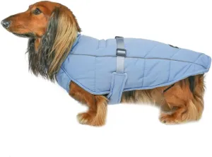 DJANGO Whistler Dusk Blue Winter Dog Coat - Premium Warm & Insulated Medium Dog Coat - Windproof & Waterproof Adjustable, Reflective Dog Winter Jacket with Easy-Access Leash Portal - Machine Washable