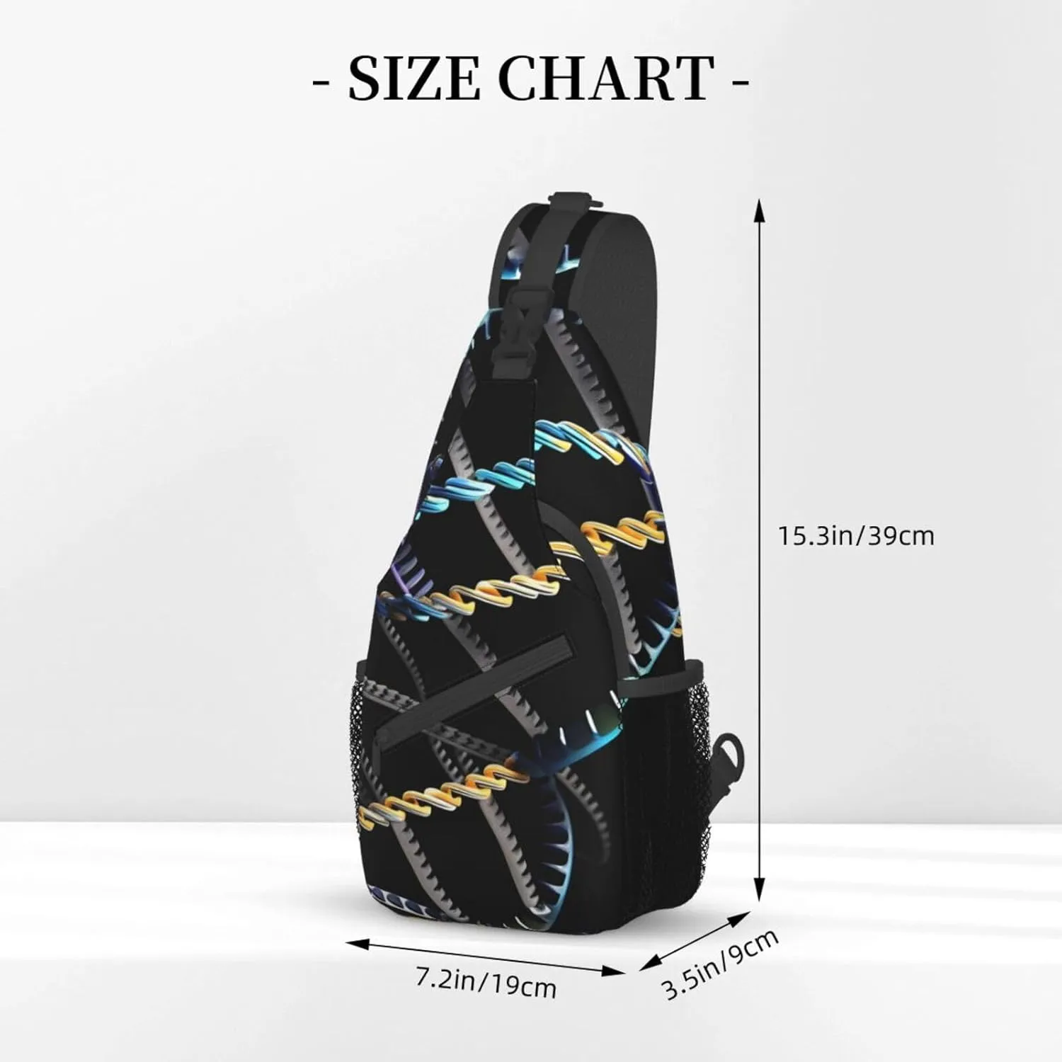 DNA Chain Photoes Print Sling Backpack, Sling Bag, Crossbody Chest Bag Daypack, for Hiking Travel