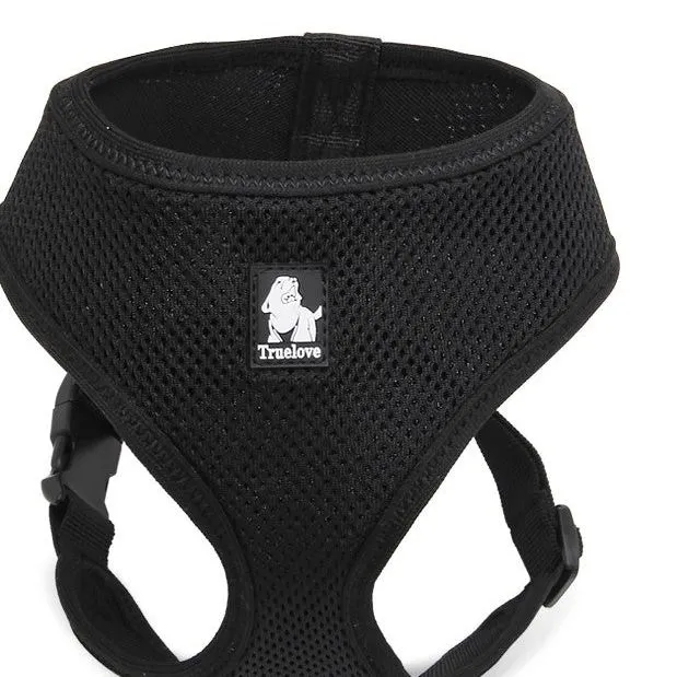 Dog Harness with Steel D Ring - Black, XS
