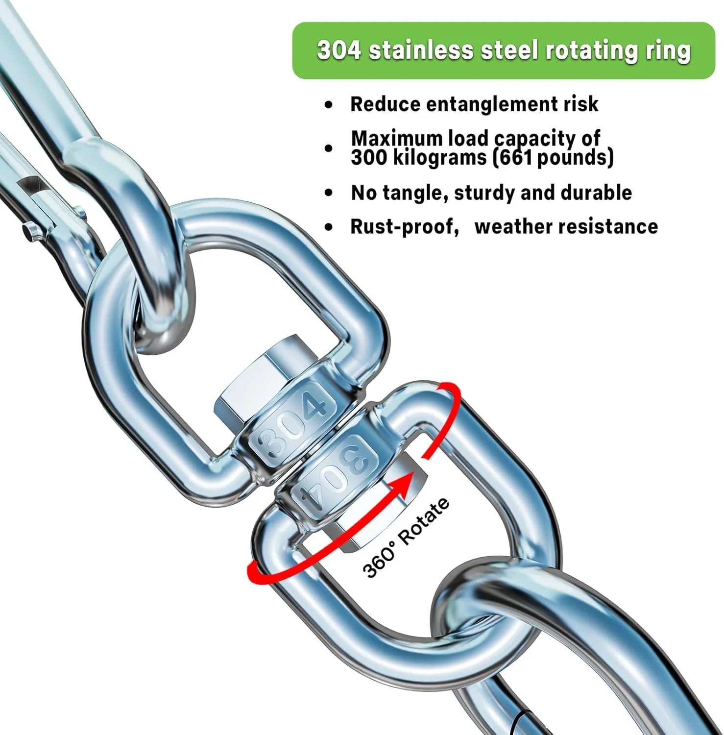 Dog Tie Out Stake-Heavy Duty 304 Stainless Steel Dog Runner, Ground Anchor with 360° Swivel & Anti-Tangle,Use Any for to 210LBS Dogs- Dog Stakes for Outside Camping, Suitable for Any Dog Cable