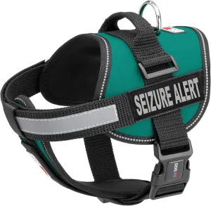 Dogline Unimax Multi-Purpose Dog Harness Vest with Seizure Alert Patches Adjustable Straps, Comfy Fit, Breathable Neoprene for Service, Identification and Training Dogs Teal Extra Girth 15"-19"