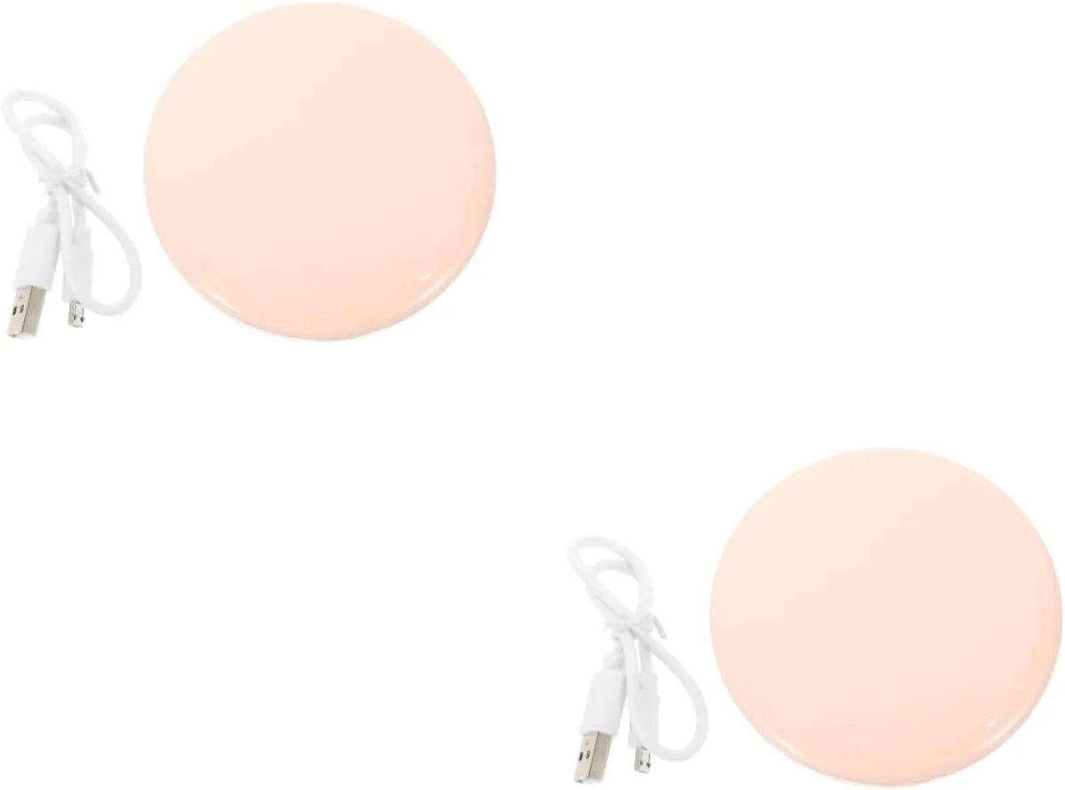 DOITOOL 2 Sets Led Makeup Mirror Compact Travel Mirror Plastic 5X Magnification for Cosmetics Women's Vanity