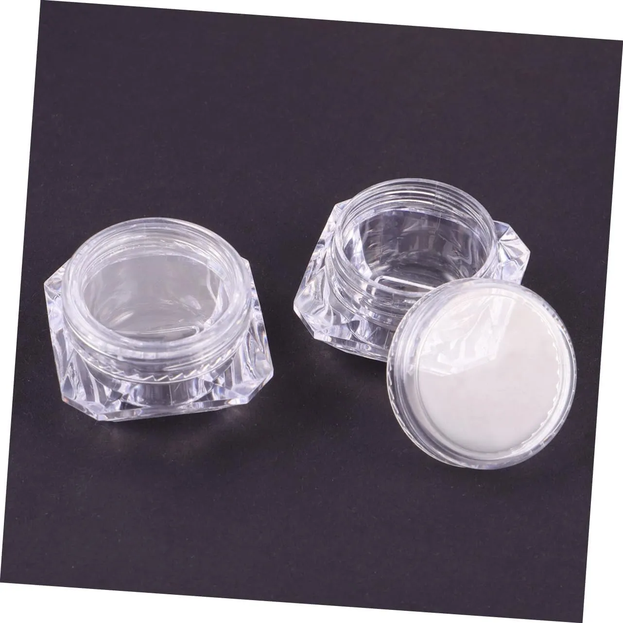 DOITOOL 2sets 5g Diamond Shape Pot Jars Refillable Empty Cosmetic Containers Compact Reusable for Lipstick Shadow Cream 20pcs*2
