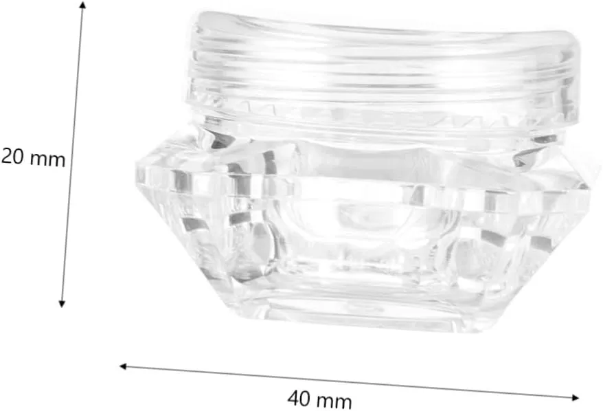 DOITOOL 2sets 5g Diamond Shape Pot Jars Refillable Empty Cosmetic Containers Compact Reusable for Lipstick Shadow Cream 20pcs*2