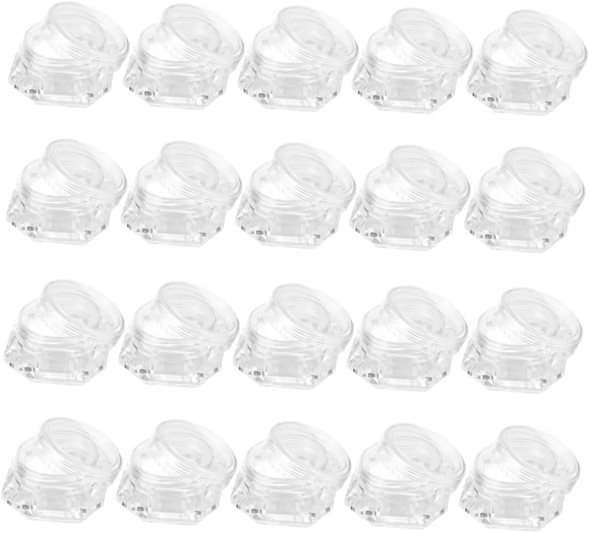 DOITOOL 2sets 5g Diamond Shape Pot Jars Refillable Empty Cosmetic Containers Compact Reusable for Lipstick Shadow Cream 20pcs*2