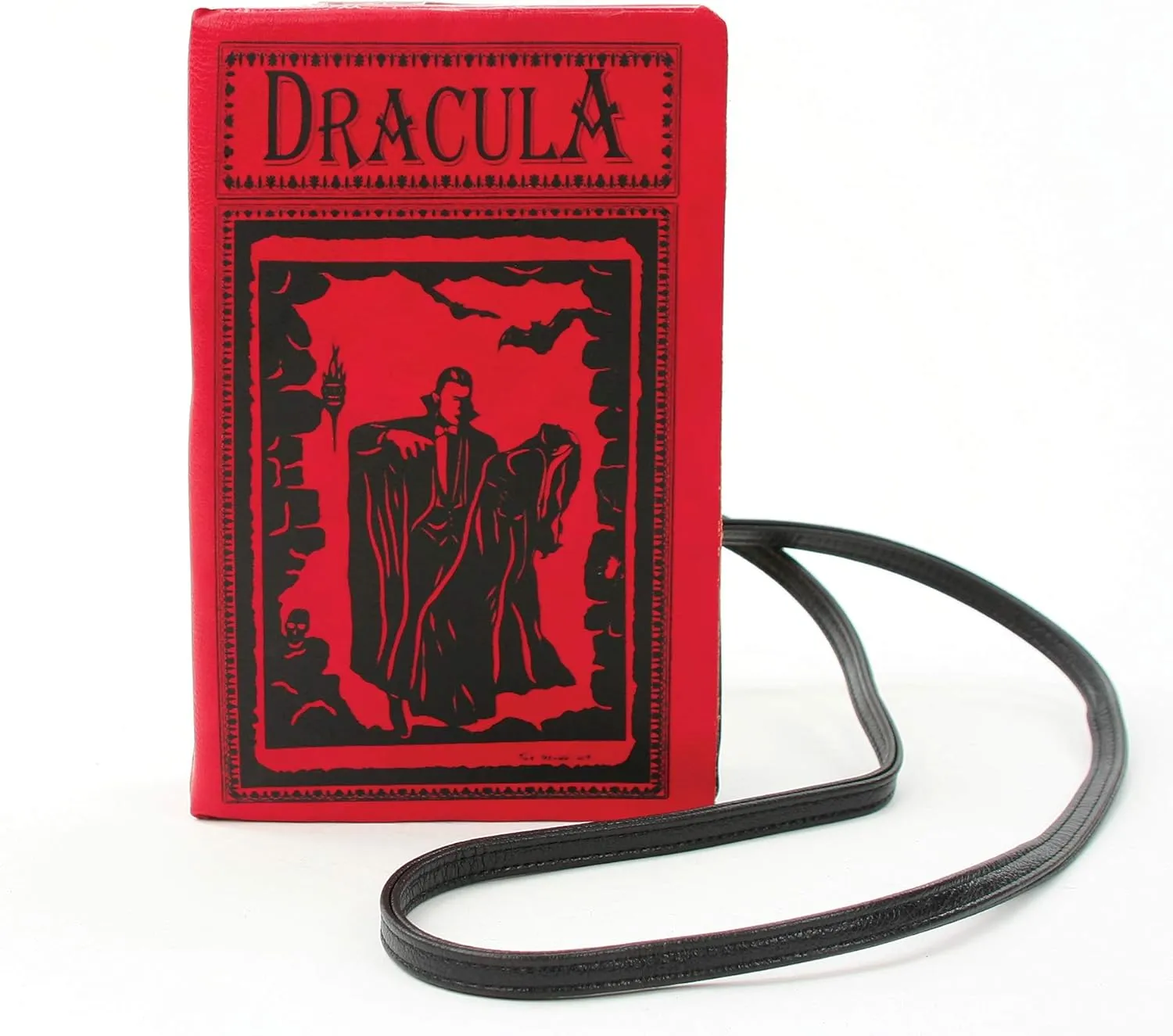 Dracula Book Cross Body Bag in Vinyl, Red