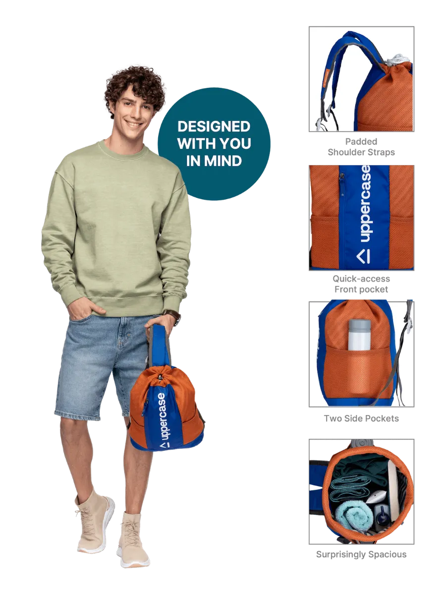 Drawstring Royal Blue Backpack