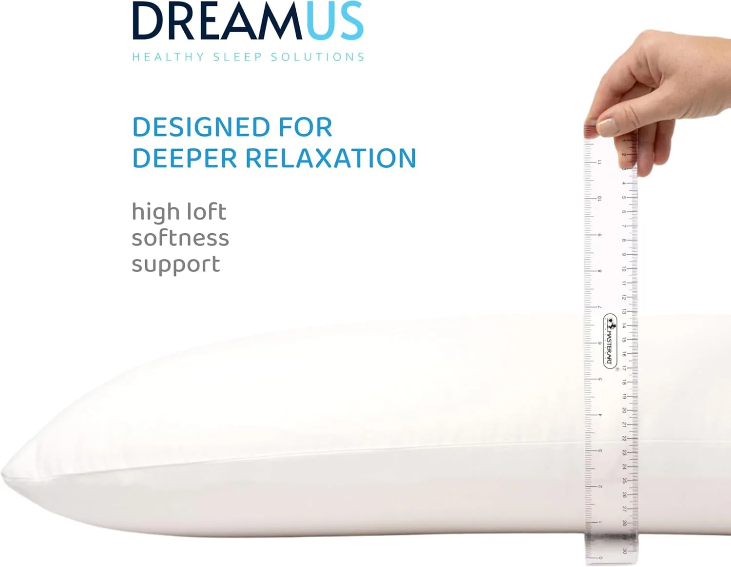 DREAMUS Natural Talalay Latex Pillow King Size High Loft (Soft)