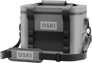 DSKI 34-Can Soft-Sided Cooler - Collapsible, Leak-Proof, Use as a Beach Cooler, Soft Ice Bag, Ice Chest, or Travel Cooler for Food Shopping, Camping, Kayaking, Fishing, and Multi-Person Lunch Bag