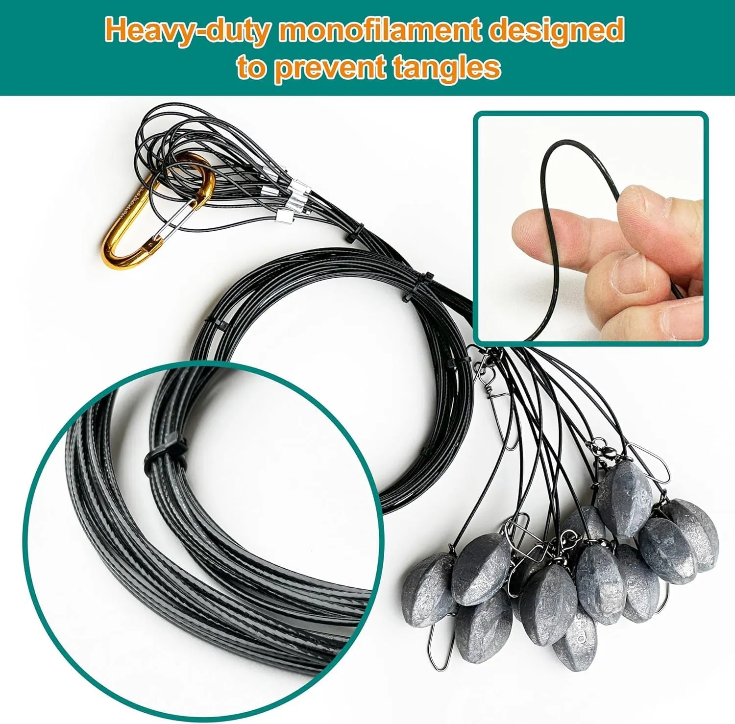 Duck Decoy Rig, 12 Pack Tangle-Free Texas Rigs for Waterfowl Hunting, Quick Setup