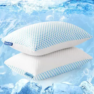 EASELAND Firm Pillow Shredded Memory Foam(Adjustable Loft), Cooling Breathable for Sleeping Standard Size 2 Pack