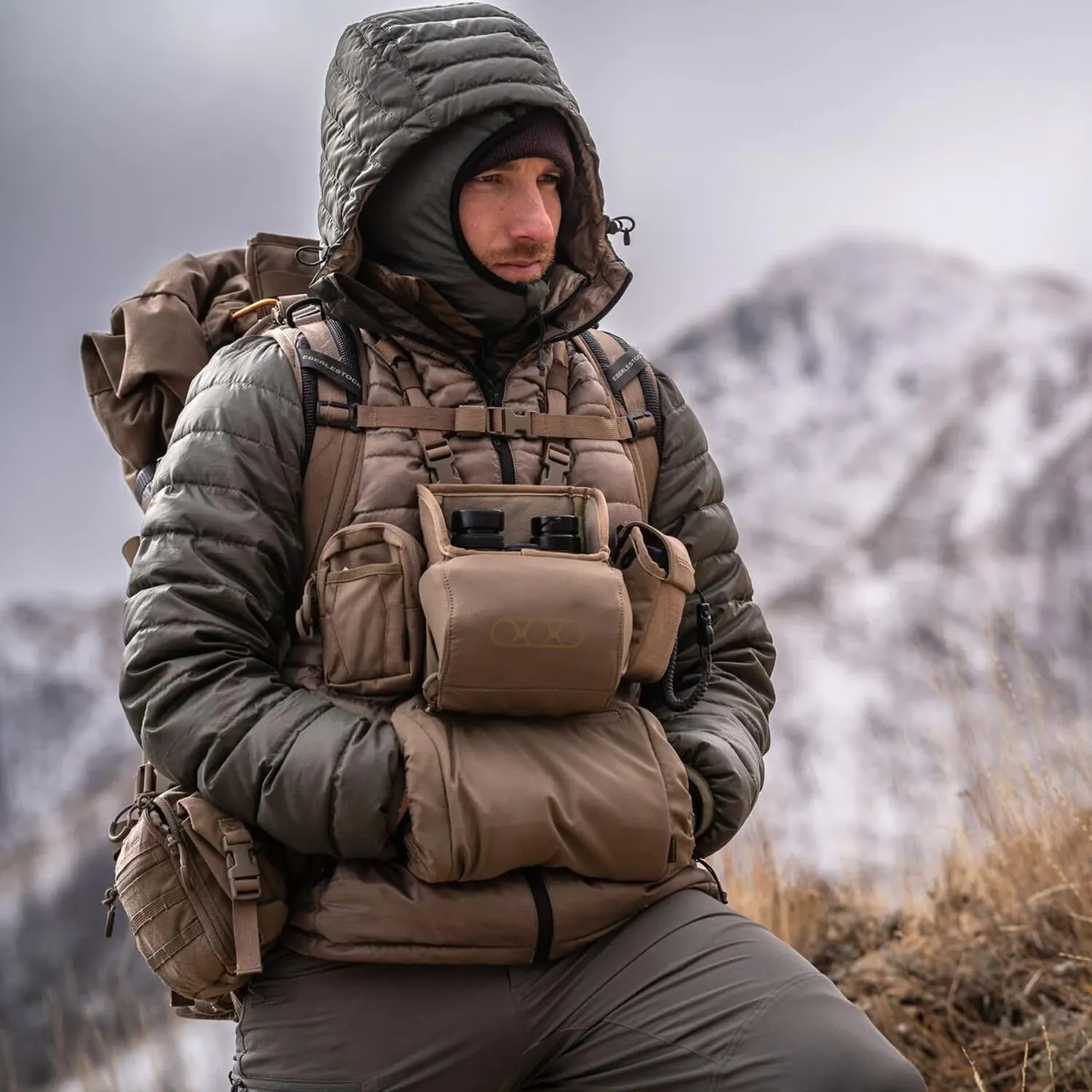 Eberlestock Recon Modular Bino Pack - Advanced Binocular Harness System with Customizable Attachments - Dry Earth - Large