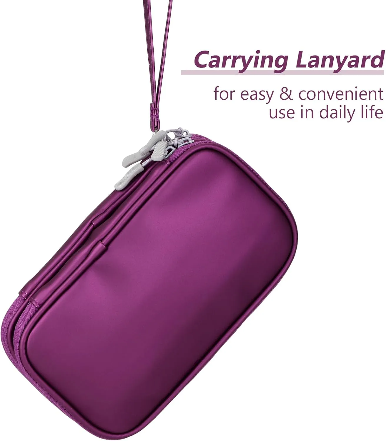 Electronics Organizer Travel Case, Carry On Essentials Pouch Bag for Tech Accessories, Cable, Chargers & Cords (Purple, Medium)