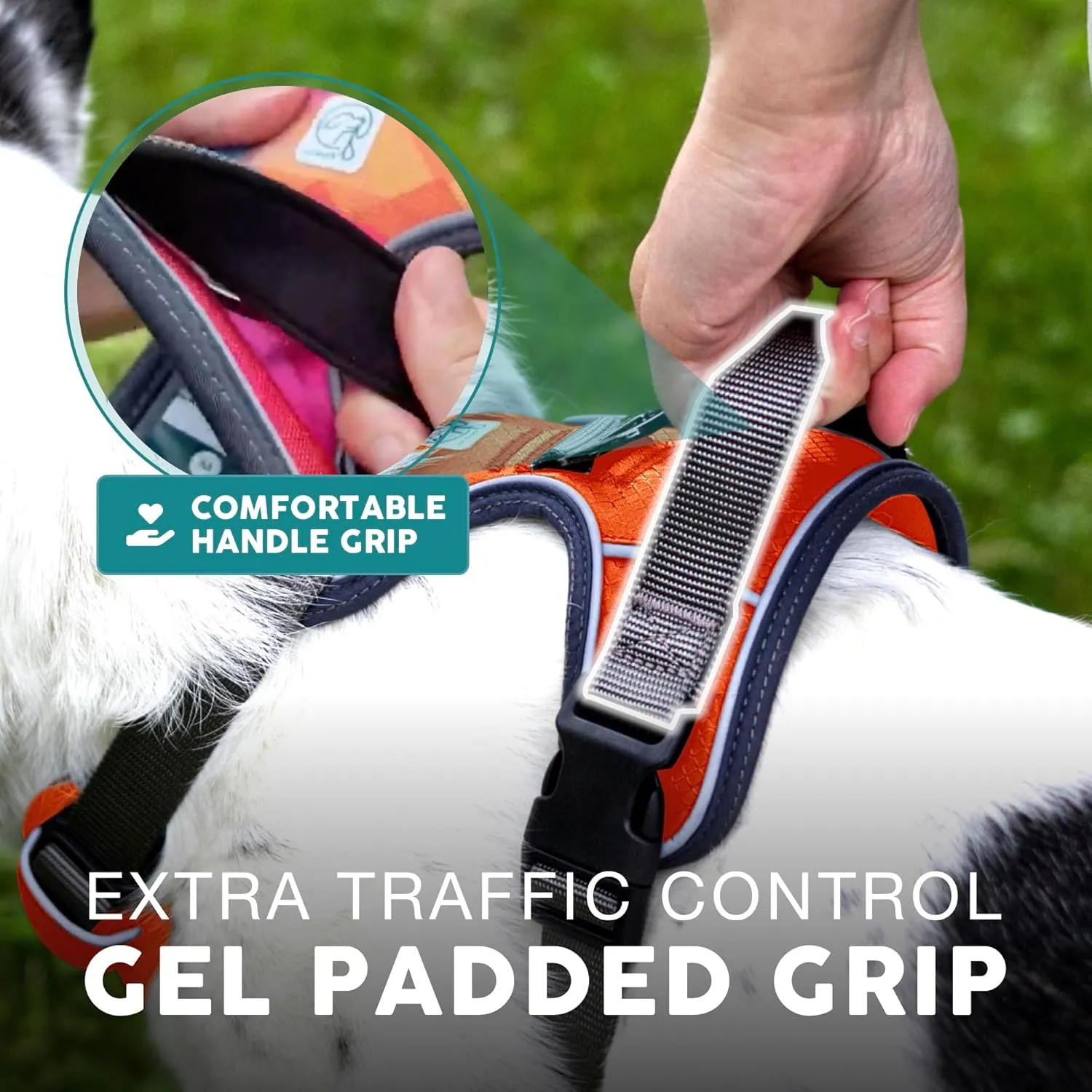 Embark Adventure Dog Harness, Reflective Trim No Pull Harness for Medium Sized Dog - Military Grade Nylon, Front Clip with Gel Lined Handle. Soft & Padded Puppy