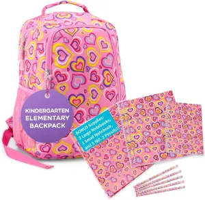 Emily Rose Kid's Backpack & Elementary School Supplies Kids Bundle - 16" Large Bookbag w/Padded Straps Includes Matching Spiral Notebooks, Folder and Pencils Set | Ideal for Kids 5-12 | USA Business