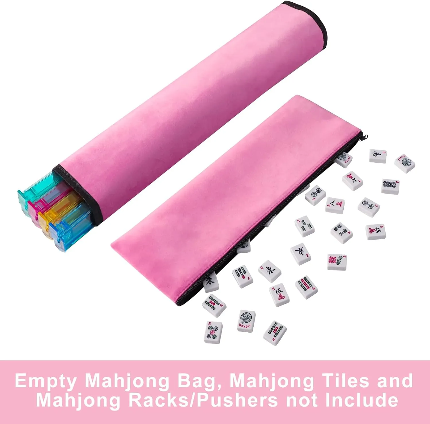 Empty Mahjong Bag, Quality American Mahjong Set Carrying Case with A Wrapper for Racks & An Extra Zippered Bag for Tiles (Case Only)