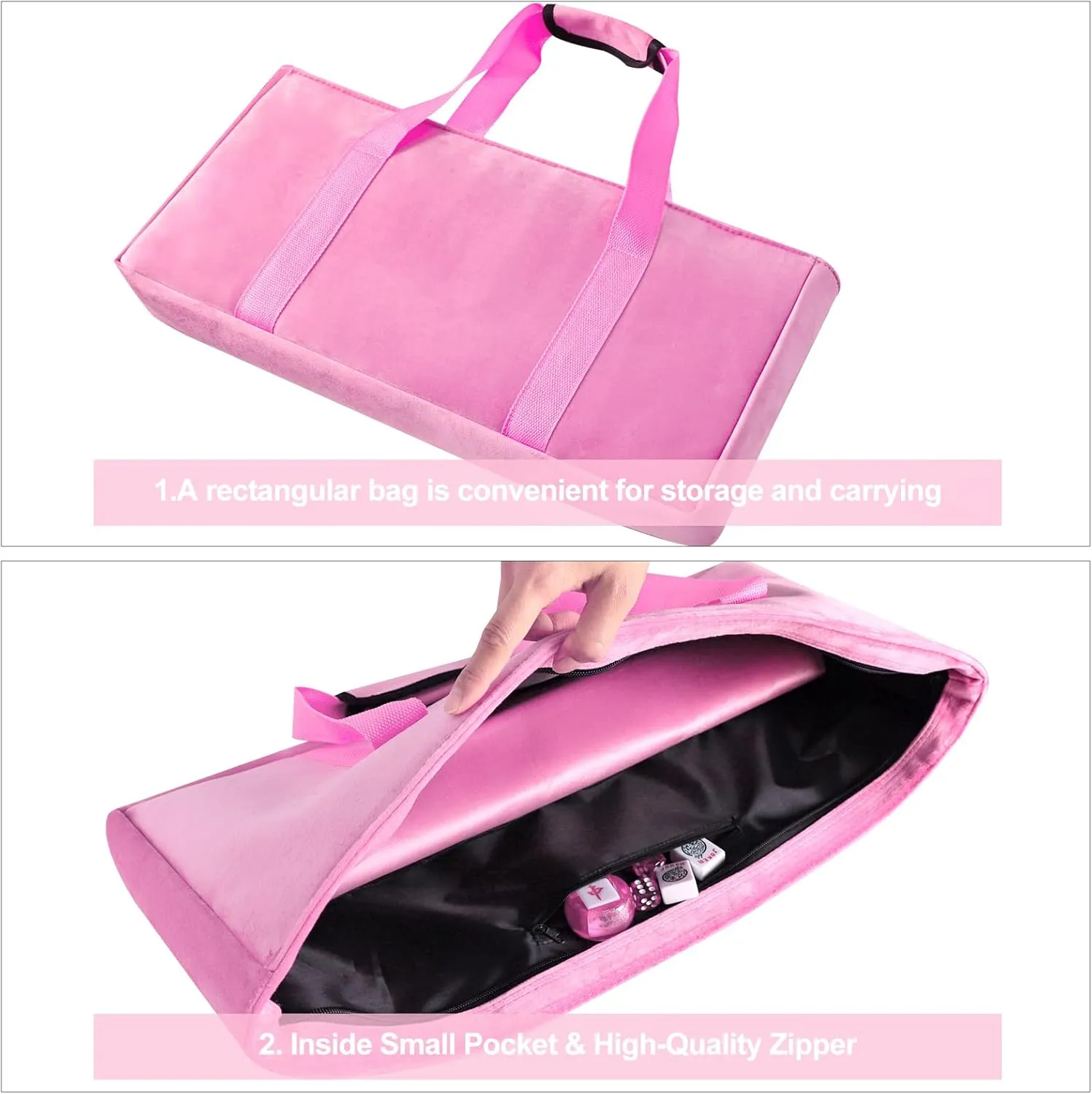 Empty Mahjong Bag, Quality American Mahjong Set Carrying Case with A Wrapper for Racks & An Extra Zippered Bag for Tiles (Case Only)