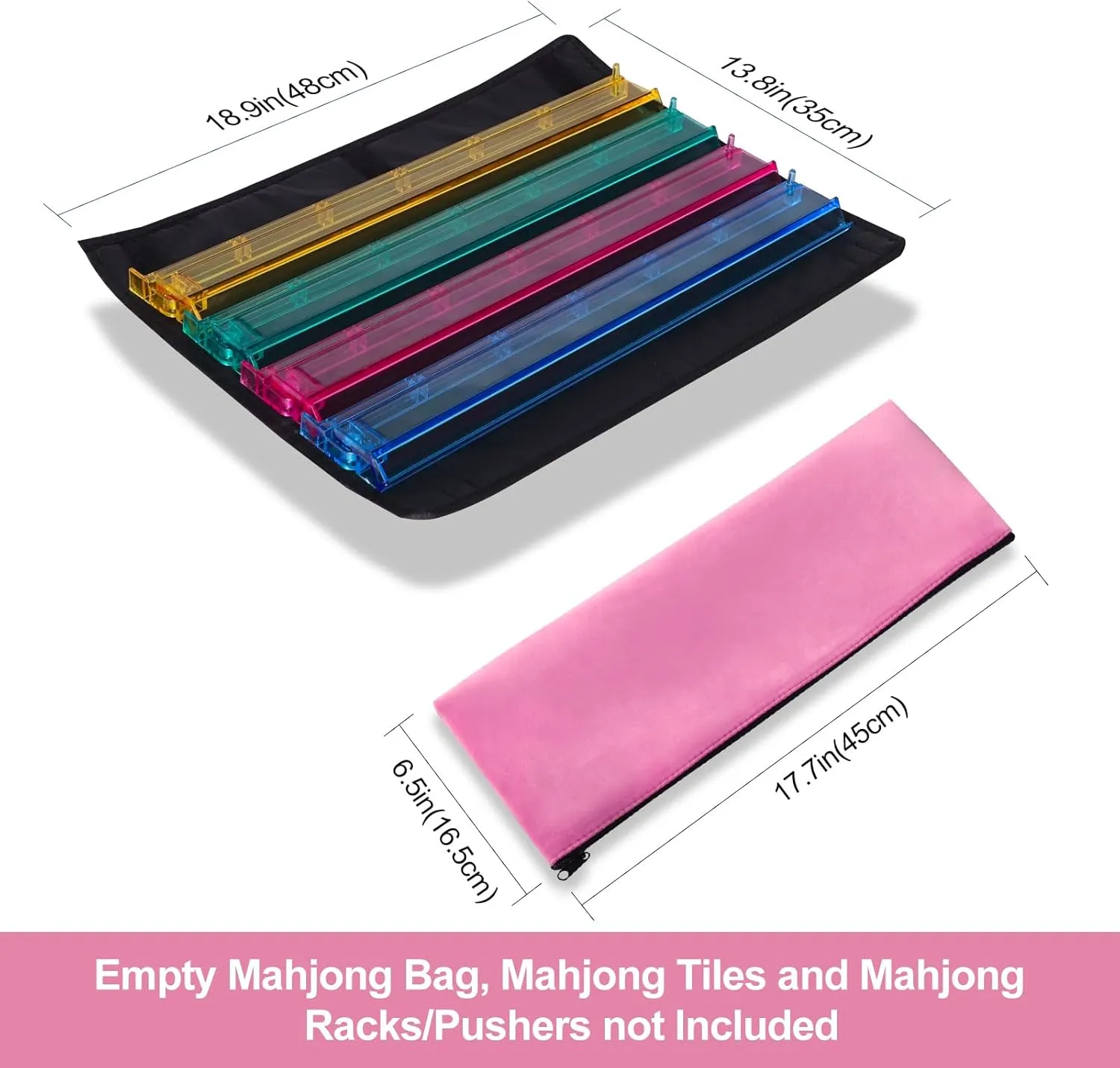 Empty Mahjong Bag, Quality American Mahjong Set Carrying Case with A Wrapper for Racks & An Extra Zippered Bag for Tiles (Case Only)