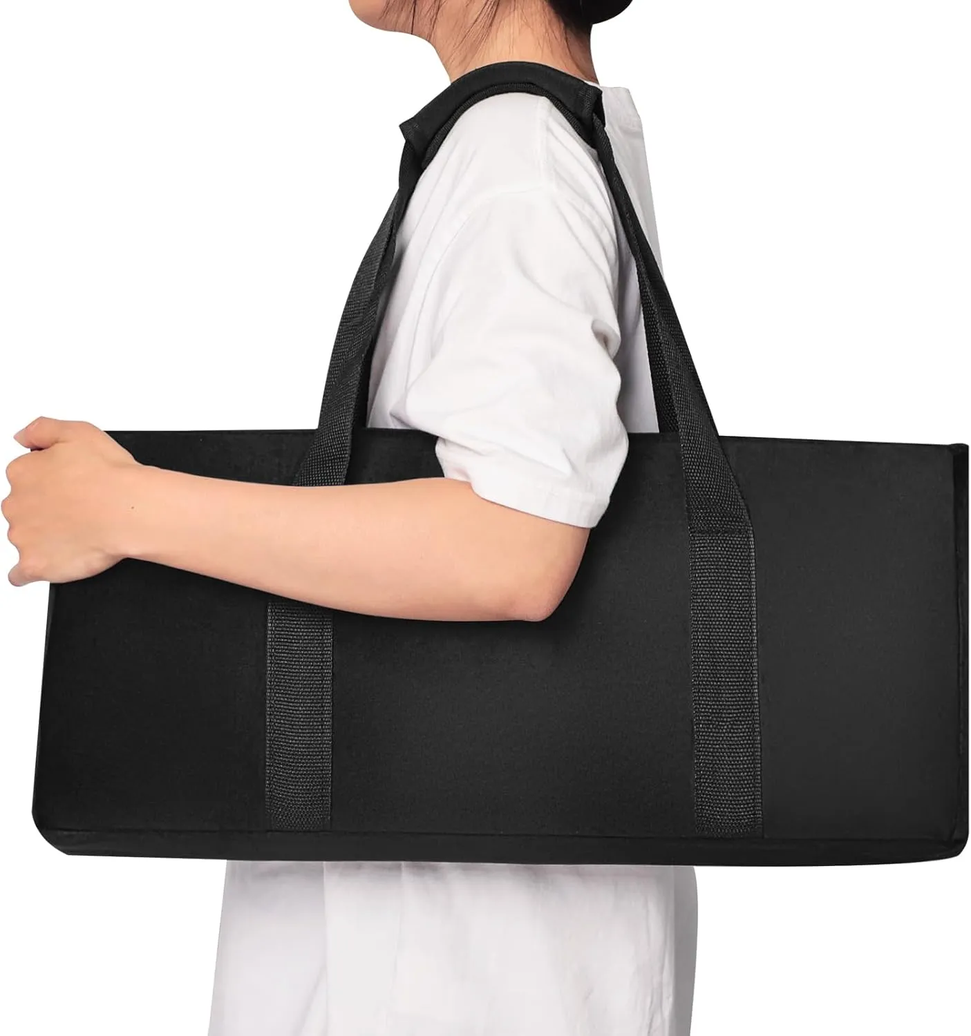 Empty Mahjong Bag with A Wrapper for Racks And a Extra Bag for Tiles (Case Only, Black)