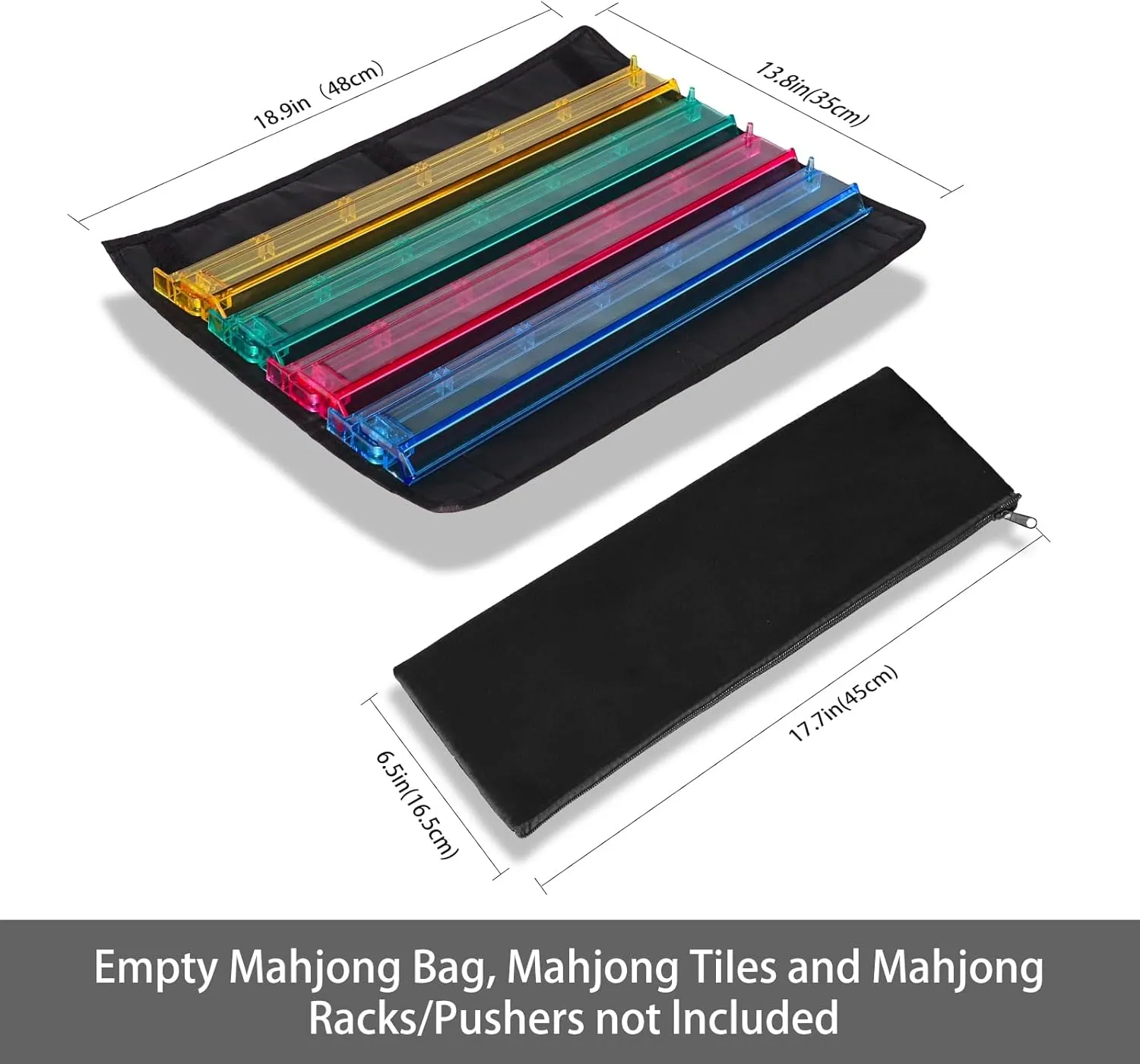 Empty Mahjong Bag with A Wrapper for Racks And a Extra Bag for Tiles (Case Only, Black)