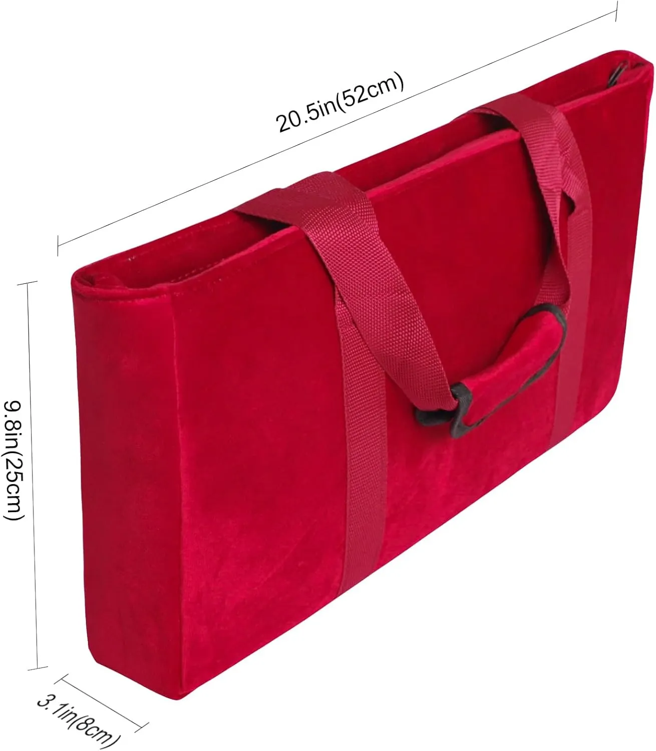 Empty Mahjong Bag with A Wrapper for Racks And An Extra Bag for Tiles (Red, Case Only)