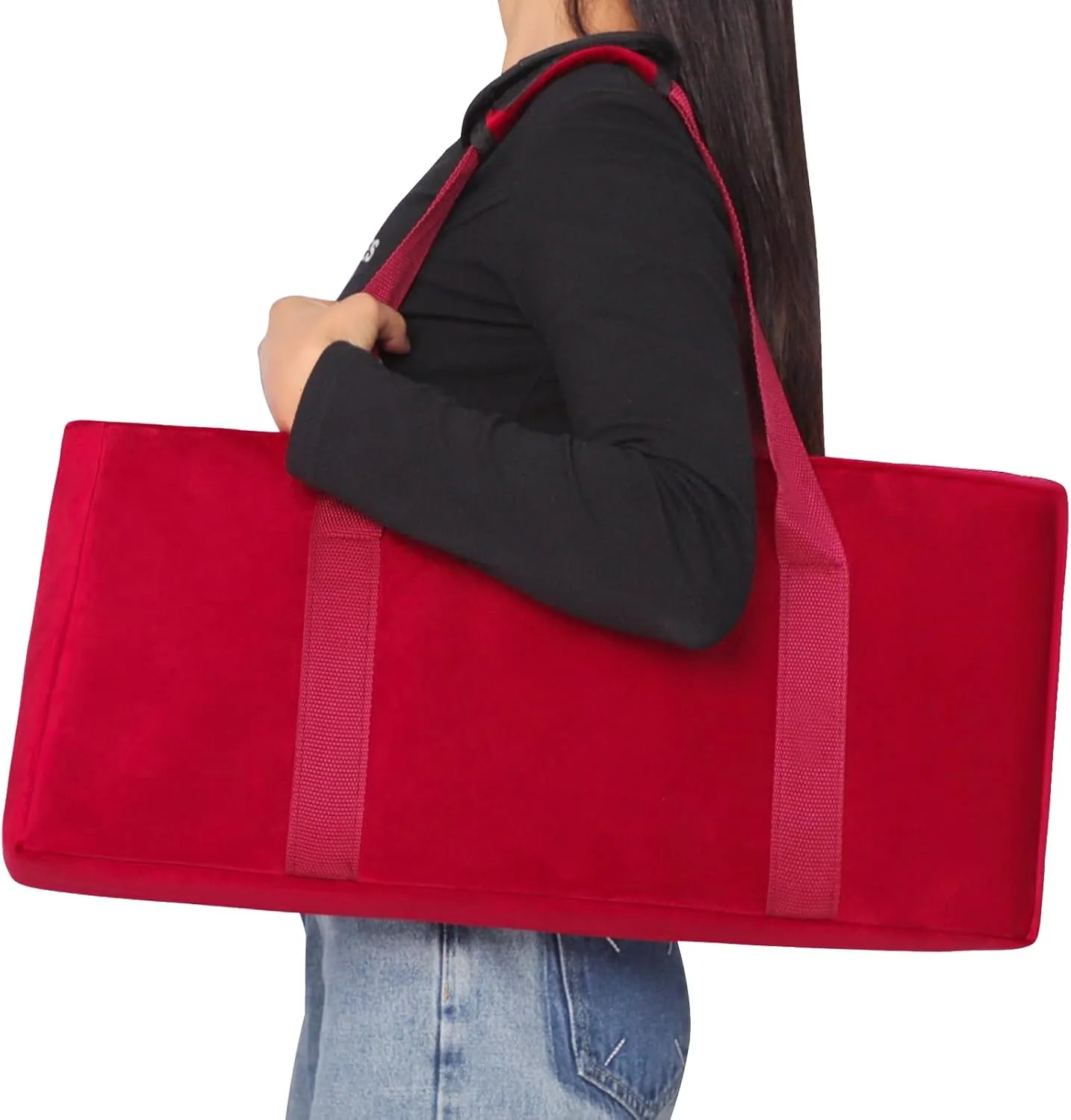 Empty Mahjong Bag with A Wrapper for Racks And An Extra Bag for Tiles (Red, Case Only)
