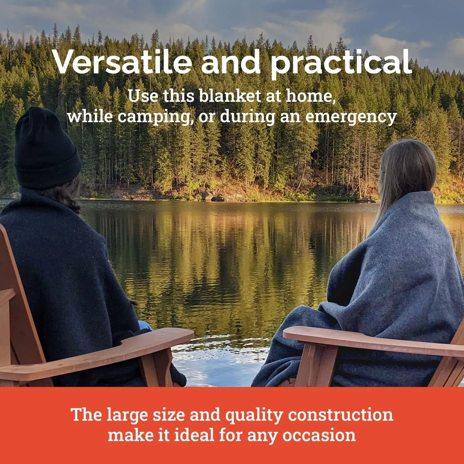 EPG Extra Large Wool Blanket with Zippered Bag | Warm, Comfortable, Stylish, Military | XL Queen/King - 72 x 92 in, 80% Wool, 5.35 lbs | Camping, Outdoor, Bedding, Emergency, Survival, Cabin, RV