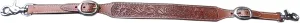 Equestrian Curved Decorative Custom Wither Strap with Stainless Steel Buckle (Tan/Brown)