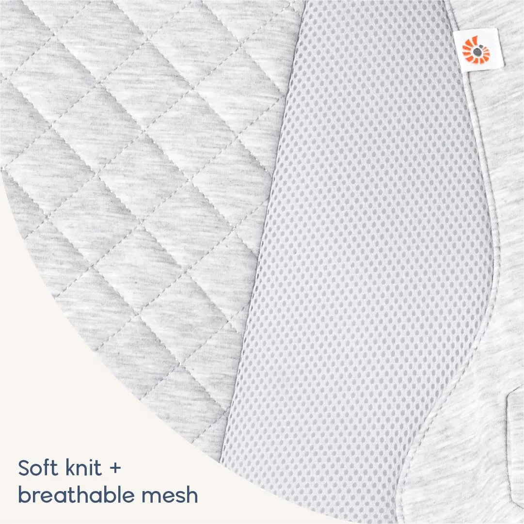 Ergobaby Evolve 3-in-1 Bouncer & All Carry Positions Breathable Mesh Baby Carrier with Enhanced Lumbar Support & Airflow (7-45 Lb), Omni Breeze, Pearl Grey