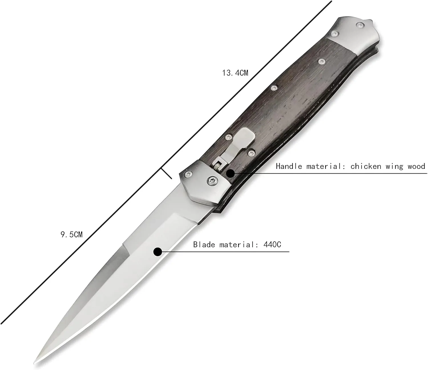 Everyday Carry or Hunting Use Tactical Folding Pocket Knife, Damascus steel Single Edge Blade comfort with Wenge Wood Handle, Safety Lock & Glass Breaker