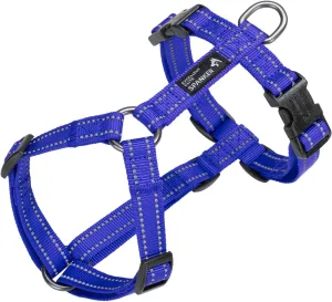 EXCELLENT ELITE SPANKER No Pull Dog Harness Reflective Nylon Vest L-Shaped Adjustable Easy Pet Harness for Small Medium Large Breeds Dogs Walking Training Black Red(Blue-XL)