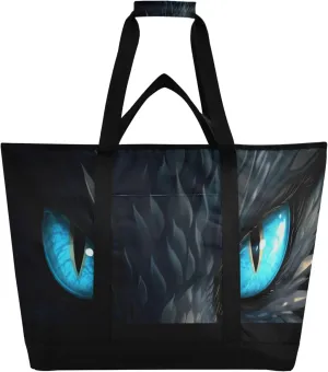 Eye Reusable Insulated Cooler Bag with Ice Pack Compartment - Large 47L Waterproof Thermal Grocery Tote for Picnic Beach Camping Lunch Storage