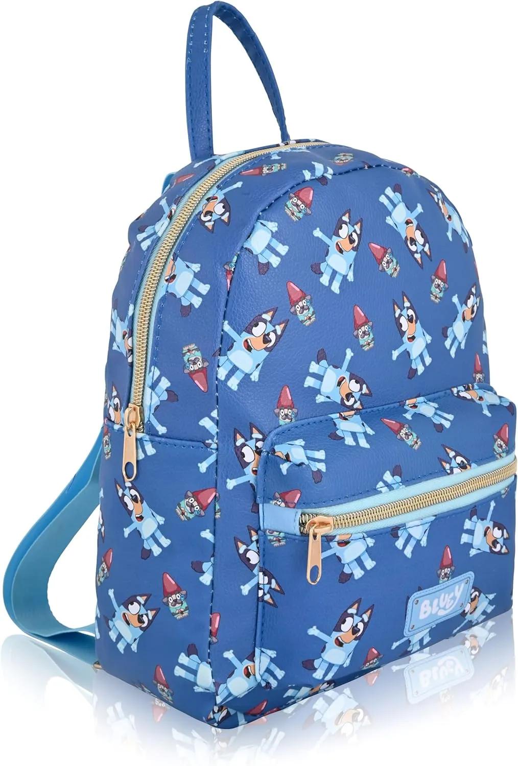 Fast Forward Bluey Backpack - Unisex Mini Backpack for Boys & Girls | Cute PU Leather, 10" Bluey Bag