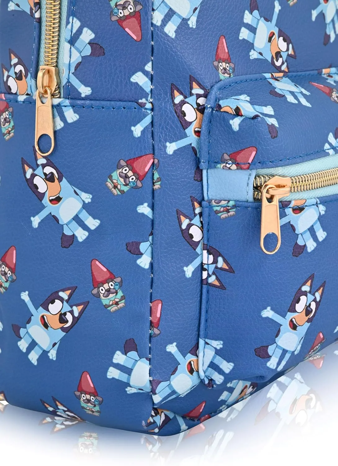Fast Forward Bluey Backpack - Unisex Mini Backpack for Boys & Girls | Cute PU Leather, 10" Bluey Bag