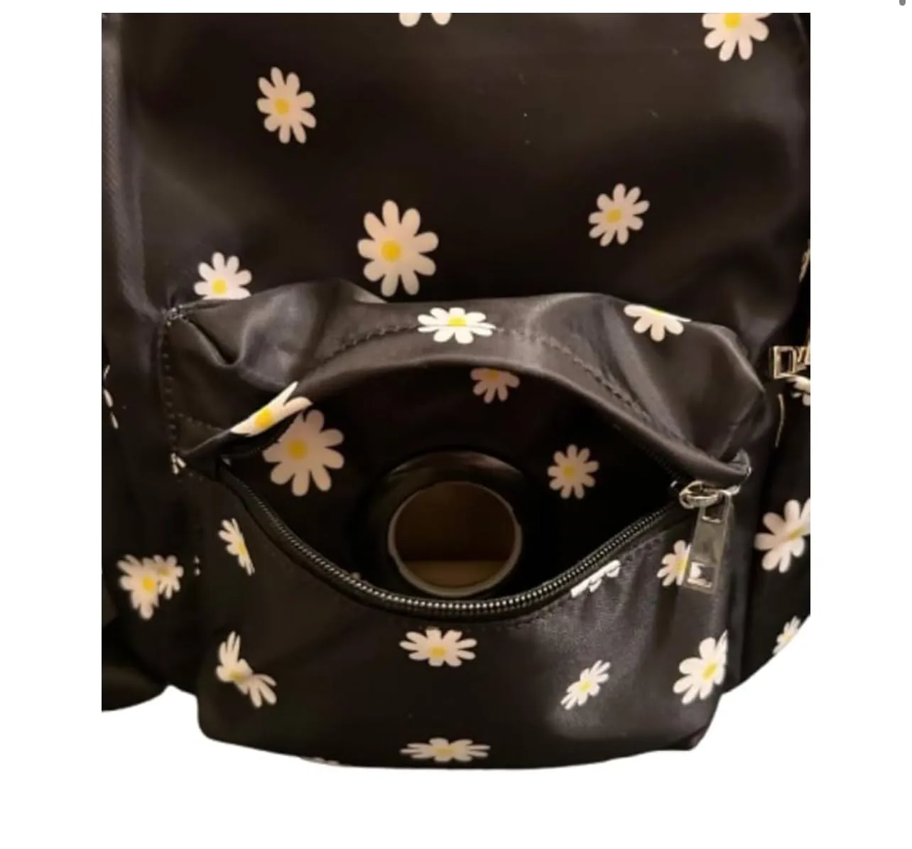 Feeding Tube Backpack G Tube J Tube GJ Tube NG Tube NJ Tube Infinity Pump (Flowers Black)