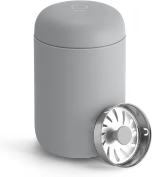 Fellow 8 oz Carter Move Travel Mug - Vacuum-Insulated Stainless Steel Travel Coffee Mug - Coffee Tumbler with Ceramic Interior and Splash Guard - Matte Grey